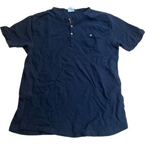 ZARA Kids Black Short Sleeve Henley Shirt Boys Size 13–14